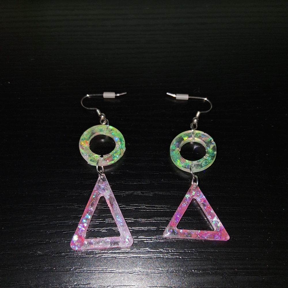 Colorful Geometric Dangle Earrings